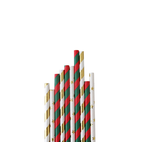 paper straw (골드크리스마스/10pcs)