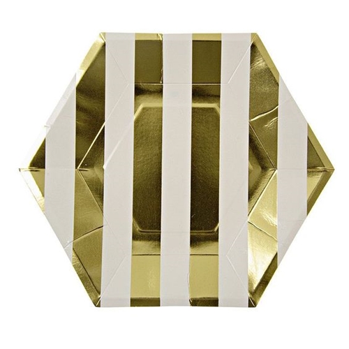 Paper plates(L)_gold stripe